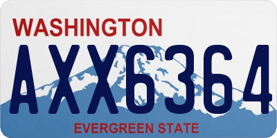 WA license plate AXX6364