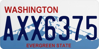 WA license plate AXX6375