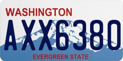 WA license plate AXX6380