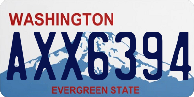WA license plate AXX6394