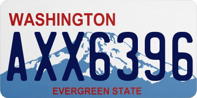WA license plate AXX6396