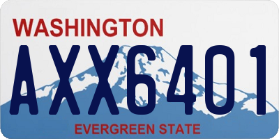WA license plate AXX6401
