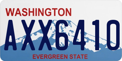 WA license plate AXX6410