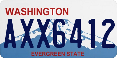 WA license plate AXX6412