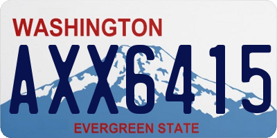 WA license plate AXX6415