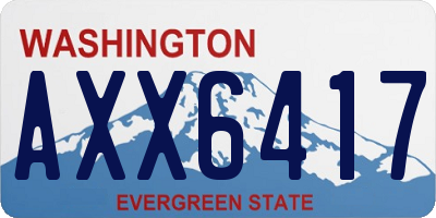 WA license plate AXX6417