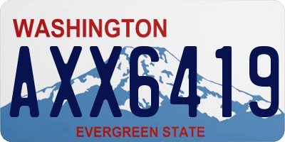 WA license plate AXX6419