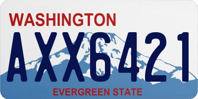WA license plate AXX6421