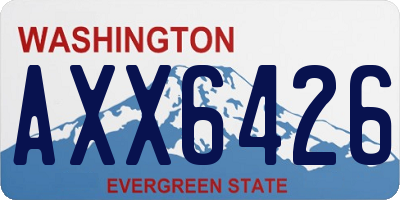 WA license plate AXX6426