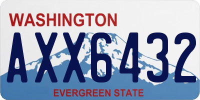 WA license plate AXX6432
