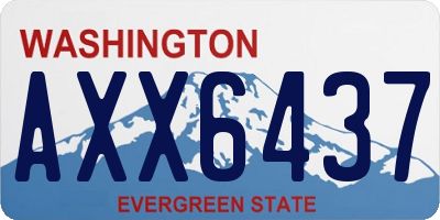 WA license plate AXX6437