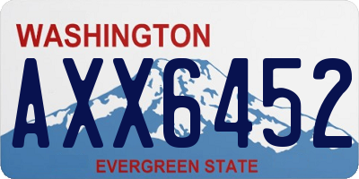 WA license plate AXX6452