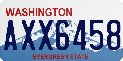 WA license plate AXX6458