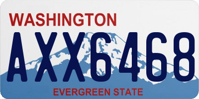 WA license plate AXX6468