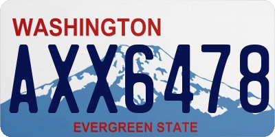 WA license plate AXX6478