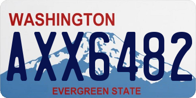 WA license plate AXX6482