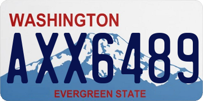 WA license plate AXX6489