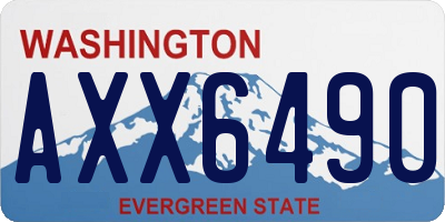 WA license plate AXX6490