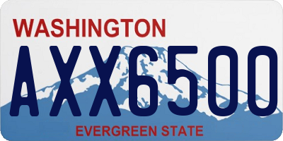 WA license plate AXX6500