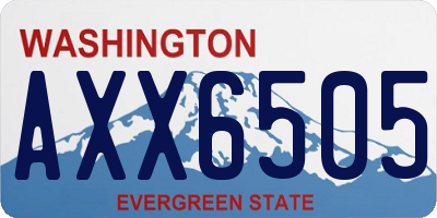 WA license plate AXX6505