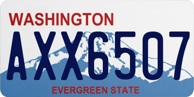 WA license plate AXX6507
