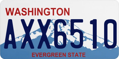WA license plate AXX6510