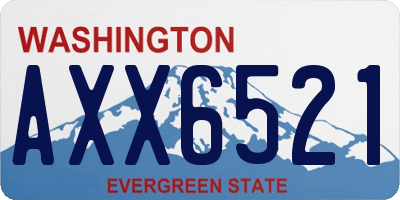 WA license plate AXX6521