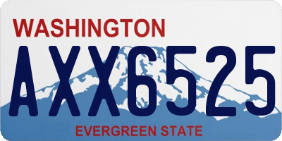 WA license plate AXX6525