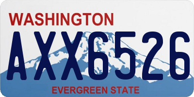 WA license plate AXX6526