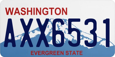 WA license plate AXX6531