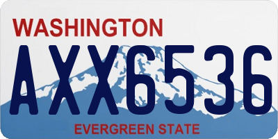WA license plate AXX6536