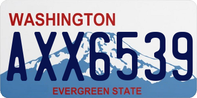 WA license plate AXX6539