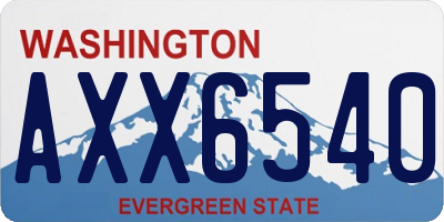 WA license plate AXX6540
