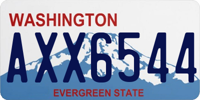 WA license plate AXX6544