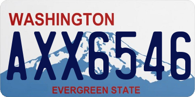WA license plate AXX6546