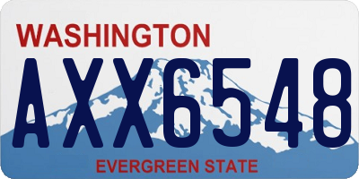 WA license plate AXX6548