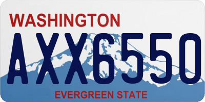 WA license plate AXX6550