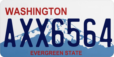 WA license plate AXX6564