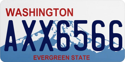 WA license plate AXX6566