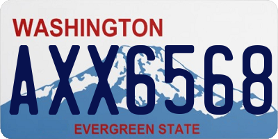 WA license plate AXX6568