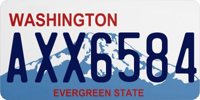 WA license plate AXX6584