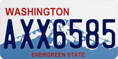 WA license plate AXX6585