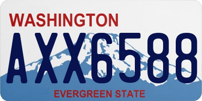 WA license plate AXX6588