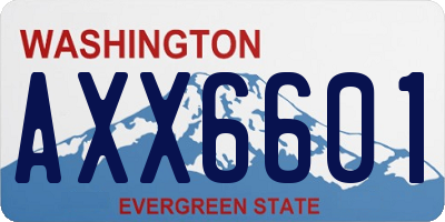 WA license plate AXX6601