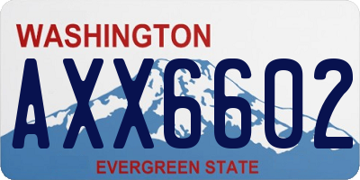 WA license plate AXX6602
