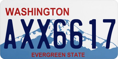 WA license plate AXX6617