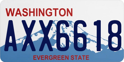 WA license plate AXX6618