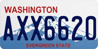WA license plate AXX6620