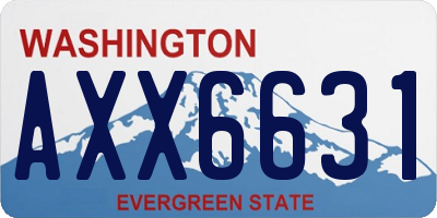 WA license plate AXX6631