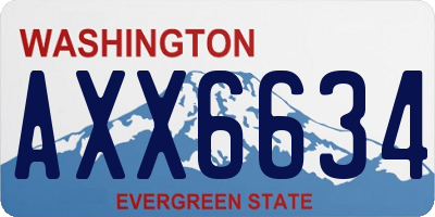WA license plate AXX6634